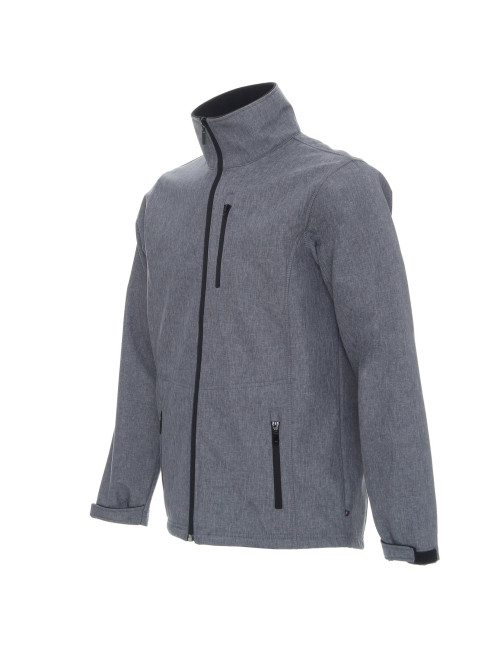 Promostars Men`s JACKET HURRICANE GRAY MELANGE embroidery silkscreen print