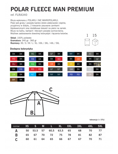 Men`s fleece flra 340 premium graphite/graphite Jhk