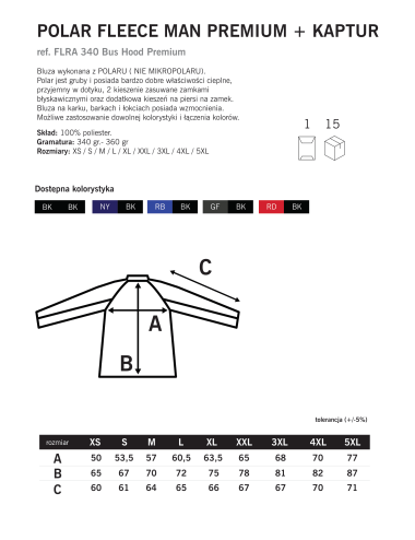 Fleece hooded flra 340 bus JHK