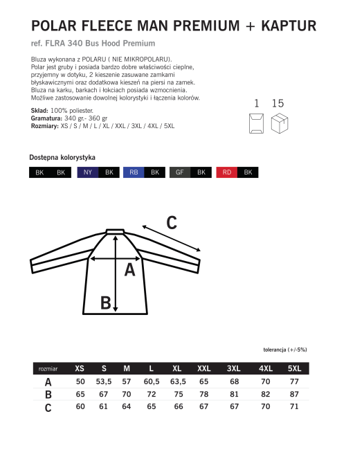 Men`s fleece flra 340 bushood premium red/black Jhk