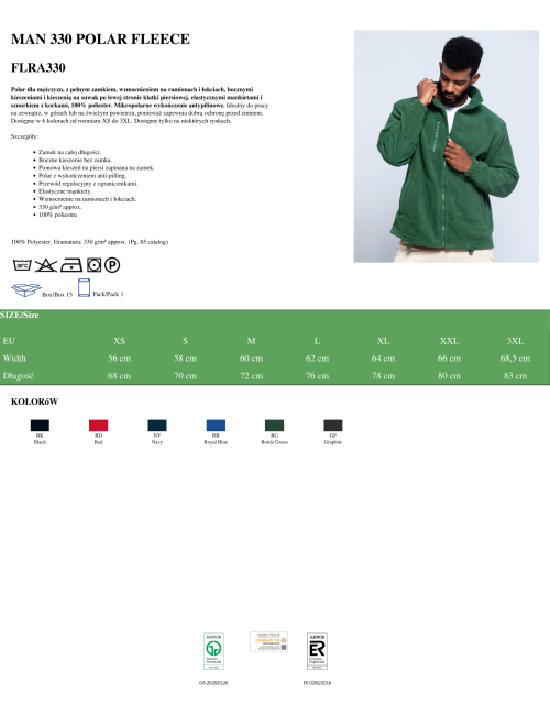 Men`s fleece flra 330 graphite Jhk