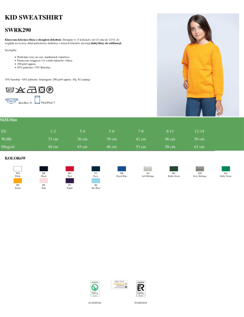 Swrk 290 kid sweatshirt royal blue Jhk