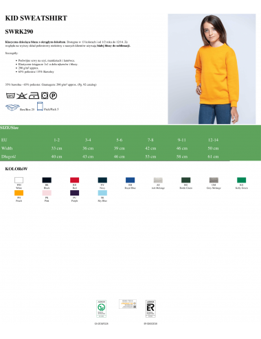 Kinder-Sweatshirt SWRK 290 Kinder-Sweatshirt grau meliert JHK