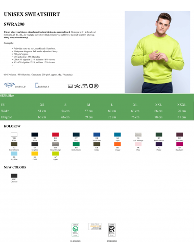 Bluza dresowa męska swra 290 sweatshirt szary melanż Jhk