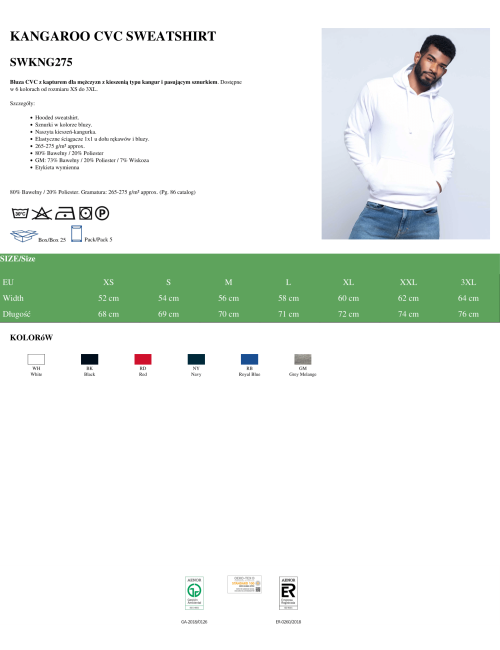Bluza dresowa męska kangaroo cvc sweatshirt czarny Jhk