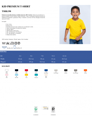Tsrk 190 premium kid wh weißes Jhk Jhk Kinder-T-Shirt