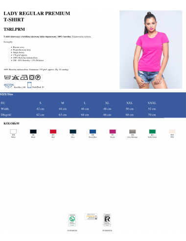 Tsrl PRM Lady Premium Fucsia JHK JHK T-Shirt für Damen