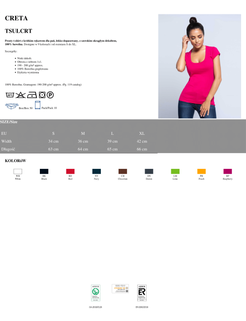 T-Shirt Tsul CRT Creta für Damen, weiß, Jhk