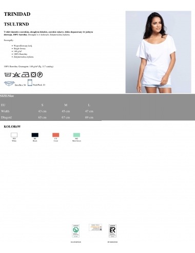 Women`s t-shirt tsul trnd trinidad wh white Jhk