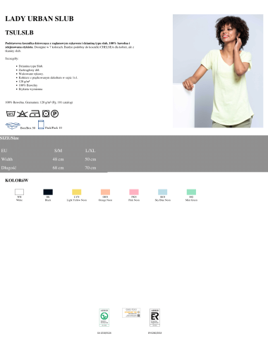 Koszulka damska tsulslb urban slub lady różowy neonowy Jhk