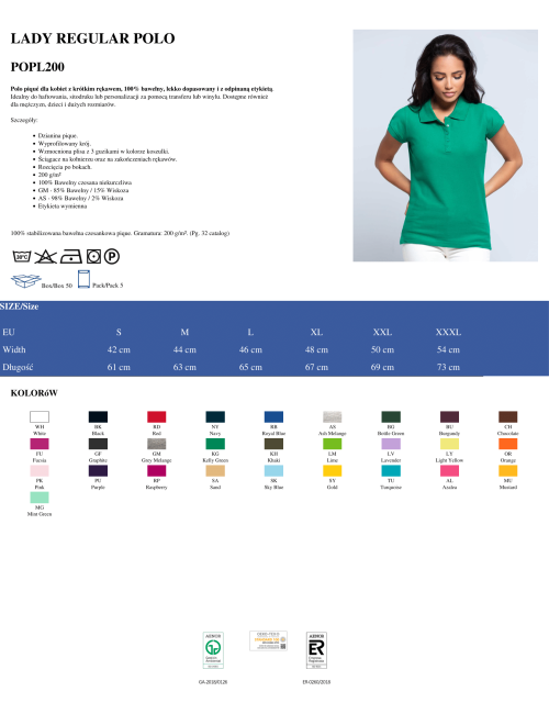 Damen-Poloshirts Popl 200 rot JHK