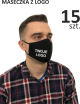 Advertising mask with logo, black, 15 pieces