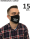 Advertising mask with logo, black, 15 pieces