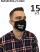 2Advertising mask with logo, black, 15 pieces