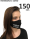 Printed masks, black, 150 pieces