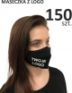 Masken mit Aufdruck, schwarz, 150 Stück