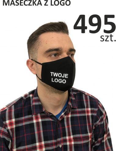 Advertising masks with logo, black, 495 pieces
