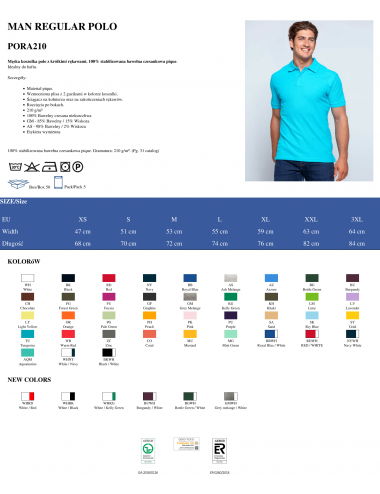Men`s polo shirts polo pora 210 zinc Jhk