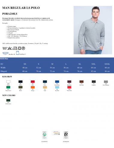Men`s polo shirt polo pora 210 ls khaki Jhk