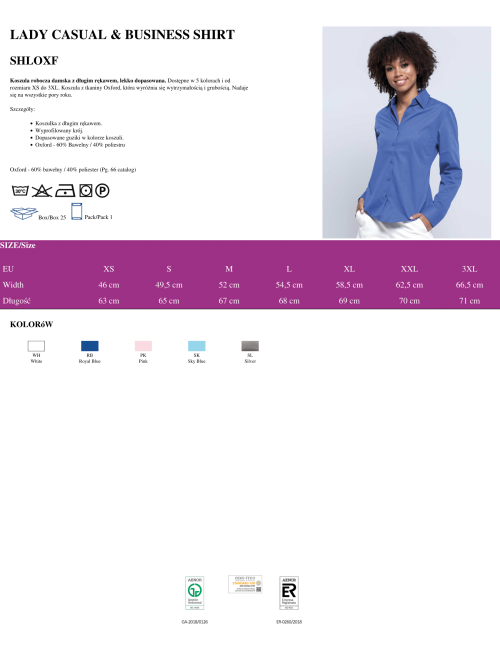 Women`s shl oxf sky blue shirt Jhk