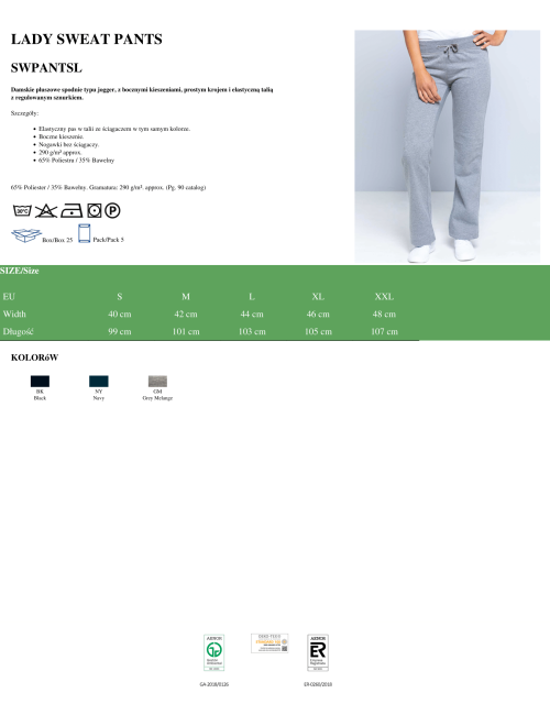 Spodnie dresowe damskie sweats pants lady czarny Jhk