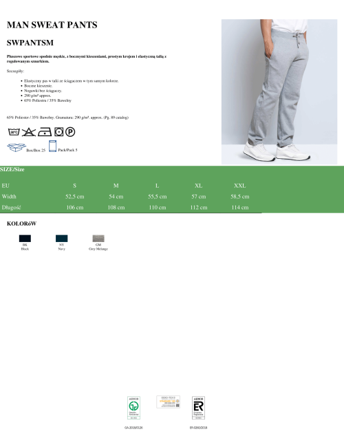 Spodnie dresowe męskie sweats pants man czarny Jhk