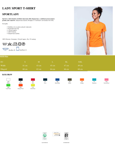 Koszulka damska t-shirt sport lady granatowy Jhk