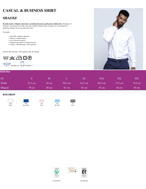 Men`s sha oxf wh white shirt Jhk