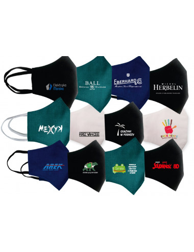 Advertising masks with logo, black, 495 pieces