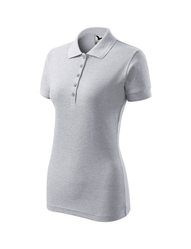 Damen Poloshirt Piqué Polo 210 Hellgrau Melange Adler Malfini