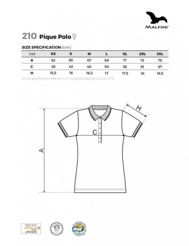 Ladies polo shirt pique polo 210 light gray melange Adler Malfini