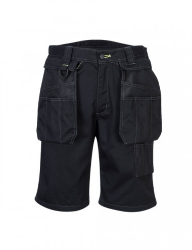 Pw3 work shorts with holster pockets black Portwest