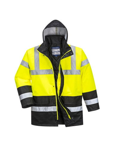 Yellow/black traffic hi-vis contrast jacket Portwest