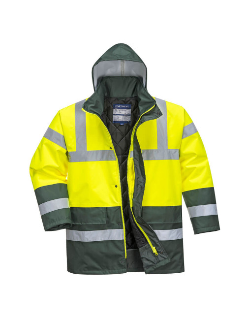 Yellow/green traffic hi-vis contrast jacket Portwest
