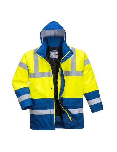 Traffic yellow/royal contrast hi-vis jacket Portwest