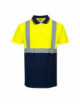 2Dwukolorowa koszulka ostrzegawcza polo żółto/granatowy Portwest