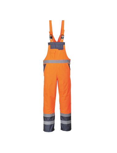 Contrasting hi-vis single dungarees orange/navy Portwest