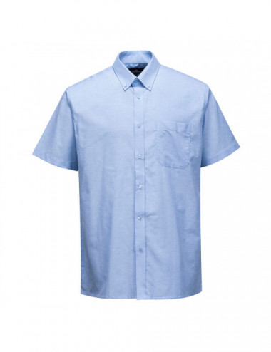 Portwestblaues kurzärmeliges Oxford-Hemd