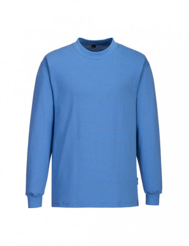 T-shirt antystatyczny esd z długim rękawem niebieski hamilton Portwest