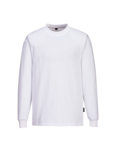 Antistatic esd long sleeve t-shirt white Portwest