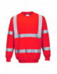 Rotes Portwest-Sweatshirt mit hoher Sichtbarkeit