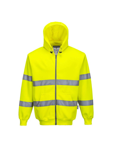 Hi-vis hooded zipper yellow Portwest
