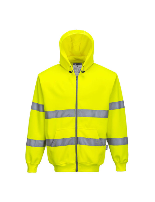 Hi-vis hooded zipper yellow Portwest
