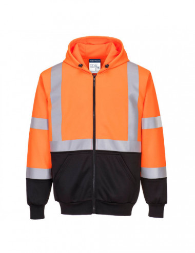 Hi-vis two-tone hoodie orange/black Portwest