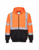 2Hi-vis two-tone hoodie orange/black Portwest
