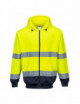 Two tone zip up hoodie yellow/navy Portwest