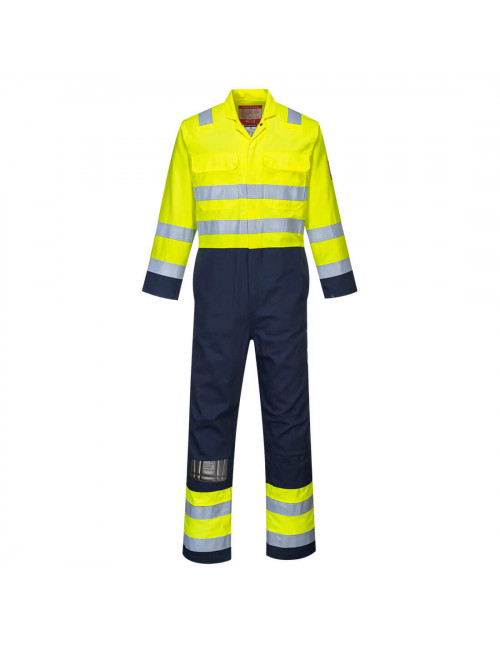 Bizflame pro antistatic hi-vis coverall yellow/navy Portwest
