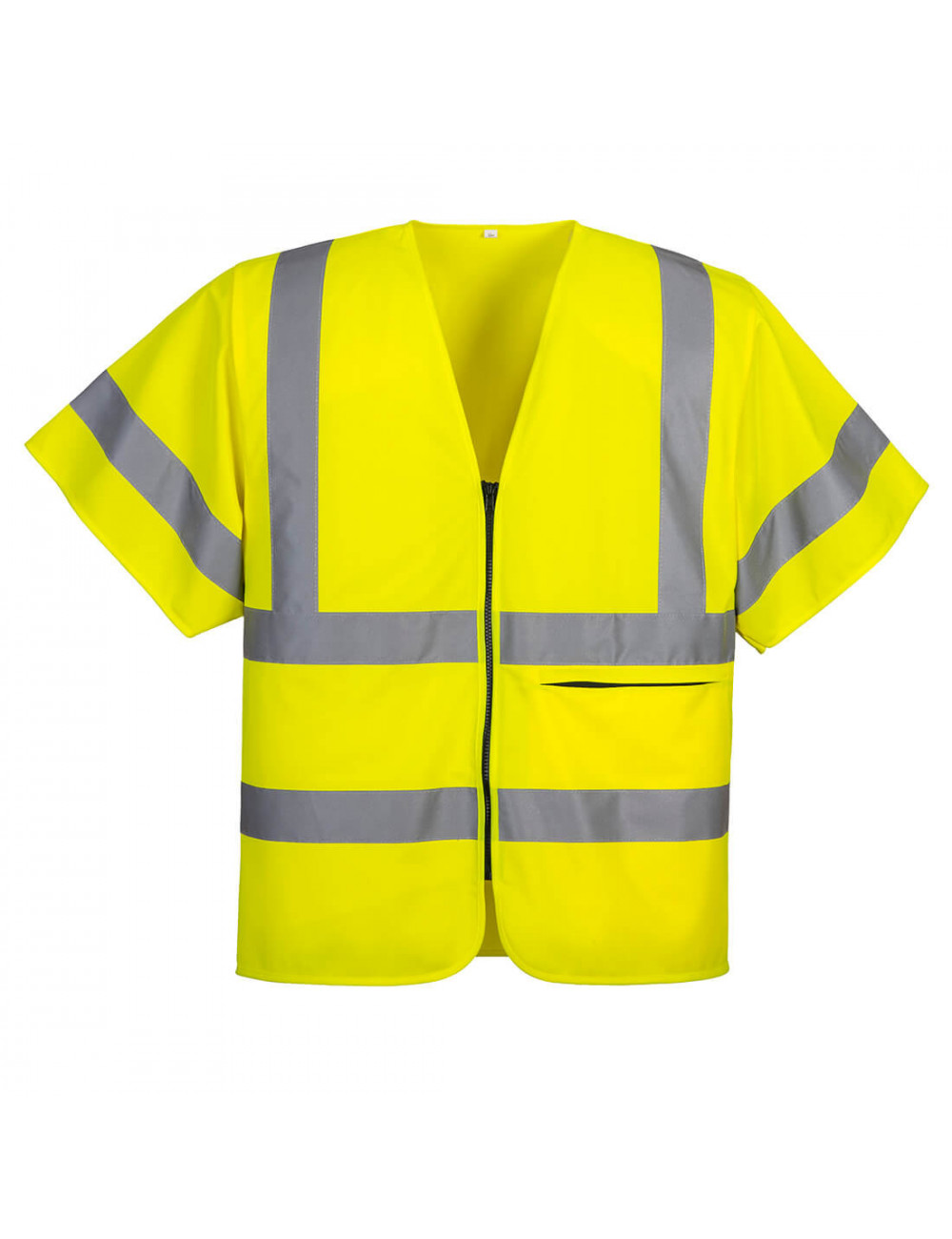 Short sleeve zipper vest yellow Portwest