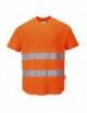 Orangefarbenes Portwest-T-Shirt mit hoher Sichtbarkeit und Mesh-Einsätzen