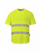 Gelbes, gut sichtbares Portwest-T-Shirt mit Mesh-Einsätzen